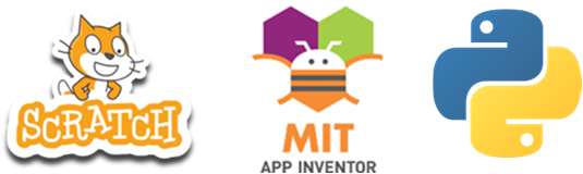 Scratch, MIT App Inventor, Python